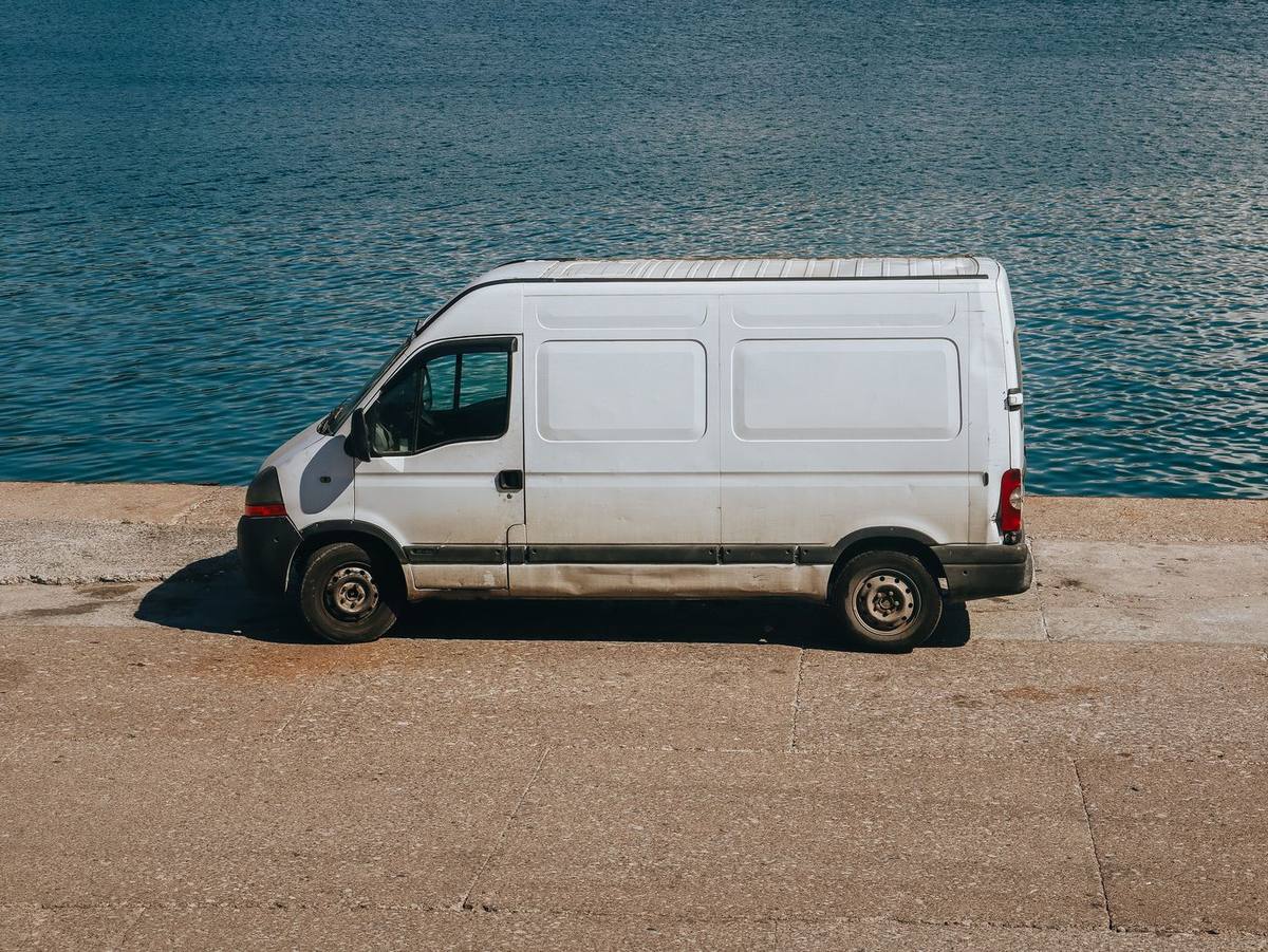 A Fenbrook service van parked on the quayside on the way to a job